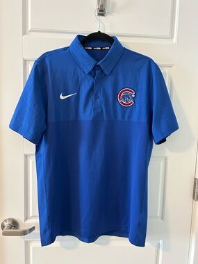 Nike Blue Chicago Cubs Polo Shirt with Swoosh